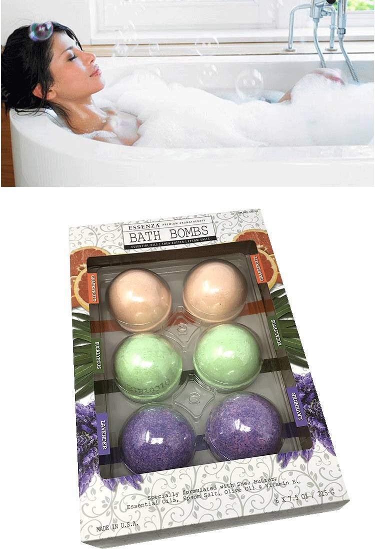 【超值特惠】*美国🇺🇸直邮】*Essenza Bath Bombs 顶级香薰沐浴球浴盐泡澡球6颗装