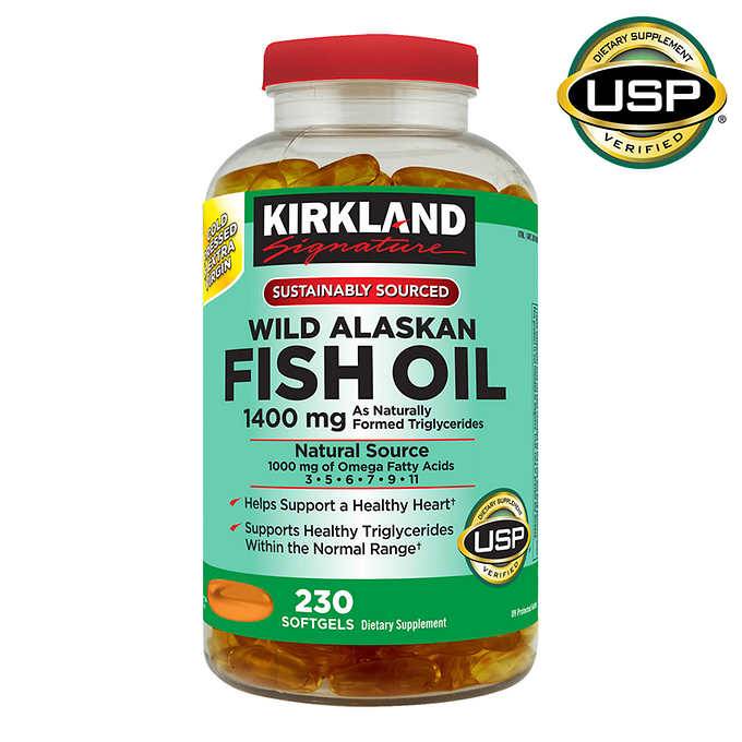 【美国直邮】柯克兰Kirkland 野生阿拉斯加鱼油1400mg 230粒