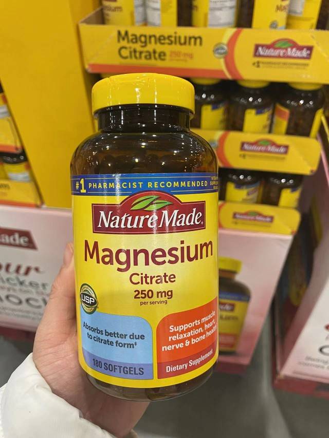 美国直邮*Nature Made Magnesium镁软胶囊镁元素镁片250mg180粒