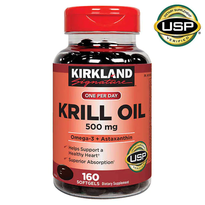 【美国直邮】Kirkland柯克兰 Krill Oil omega3鳞虾油  160粒装