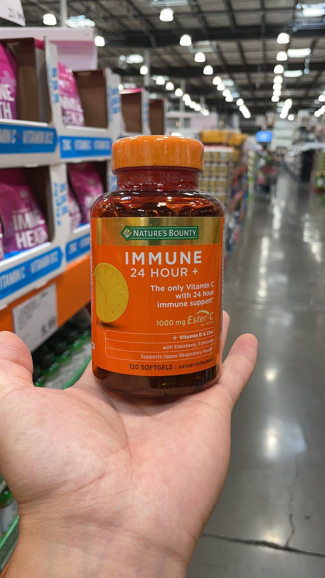 【美国直邮】Nature's bounty Immune 24Hour+免疫 自然之宝1000mg酯化VC维生素软胶囊120粒